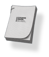 Image of a stack of papers with Citizens Union Logo on the cover.