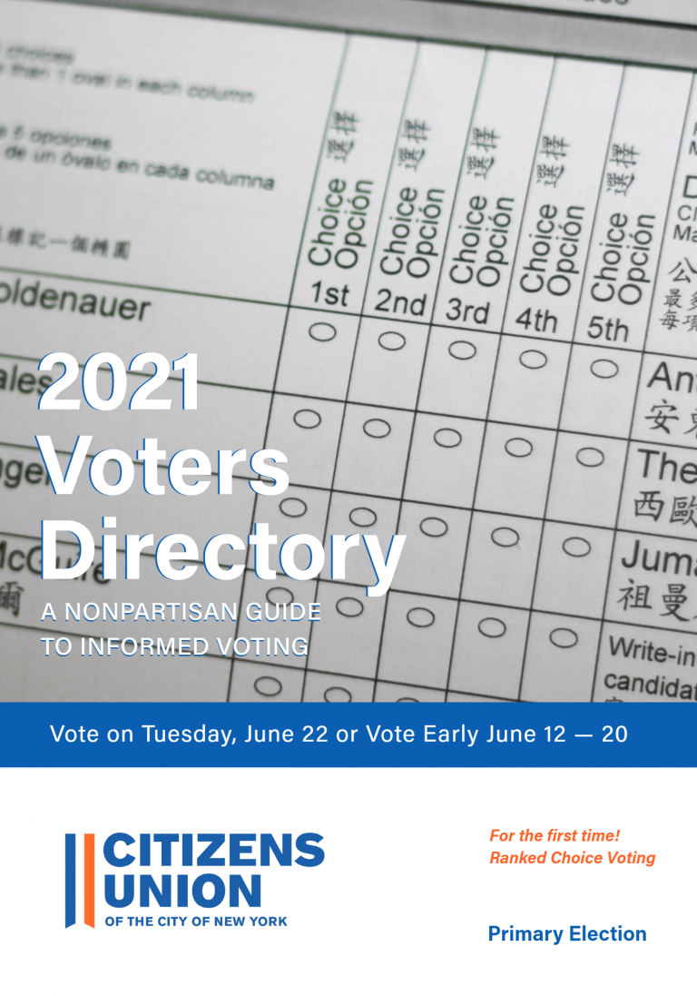 2021 Primary Election Voters Directory Citizens Union